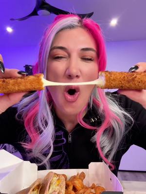 trick: trying to split the J treat: that monster mozz stick cheese pull