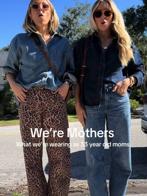 What we’re wearing today as 33 year old moms! @Citizens of Humanity @PARIS/64 @French Connection US @KREWE @Old Navy 