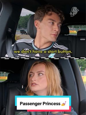 note to self: start car when trying to drive car ✍️ watch george teach @ameliadimz how to drive on her new @YouTube series passenger princess #f1 #georgerussell @Mercedes-AMG F1 