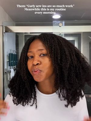 You gotta get bundles that actually match your natural texture girly. But if you struggle with your own natural hair then it’s no surprise that curly bundles turn you every which way but loose.  But I got you 😉   Check out my next video to see how I made this hairstyle low maintenance.  #sewinmaintenance #curlysewin #naturalhairsewin #curlyhairroutine #creatorsearchinsights 