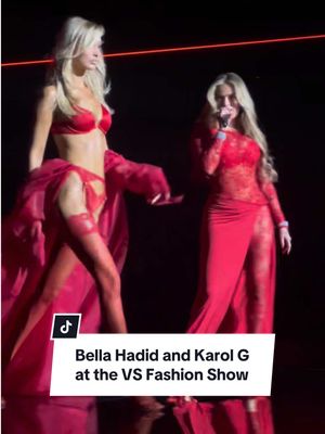 @Bella Hadid walking to @Karol G? This is what dreams (and playlists) are made of. #victoriassecret #victoriasecret2025 #bellahadid #karolg #vsangel 