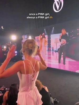 @gigihadid cheering on the PINK Halftime Show. We love to see it 💕 #VSPINK #VSFS #VSFashionShow 