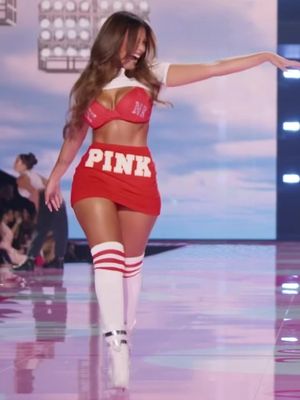 The hair. The look. The walk. We’re living for @gabriela moura at the PINK Halftime Show. ❤️‍🔥  #VSPINK #VSFS #VSFashionShow