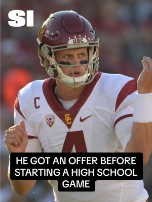 He got an offer before starting a high school game 😳 #cfb #CollegeFootball #football #hsfootball 