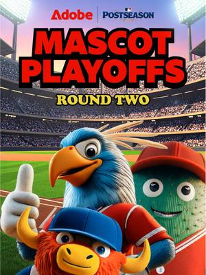 The Adobe and @MLB Mascot Playoffs are back for Round 2! 💪 Cast your vote in the comments and help your fave reach the finals. 🗳️ 🎉 
