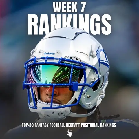 Here are my top-30 positional rankings for fantasy football in week 7! Who are you starting this week? 🔥 #fantasyfootball #fyp #nflfantasy #FantasyFootballTips #nfl 