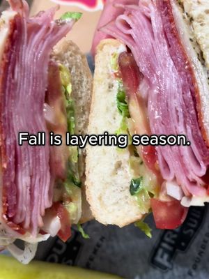 Layered with salami, pepperoni, and ham, the Italian Sub is ready for Fall.