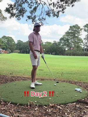 Day 2: 10 balls trying to hole out from 40 yards. Comment the correct day and attempt number to win a free putter #golf #challenge #day2 #fyp #chip 