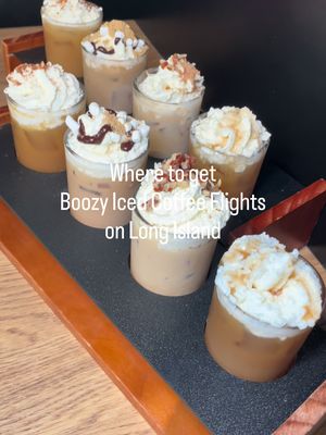Hey Cousins!  It’s #fall but #icedcoffee never goes out of #season so it’s time to #sip on these boozy #iced  flights from @brownstonescoffee with locations in     and   if you’re a  you will love these a  ☕️☕️☕️