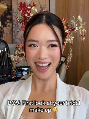 KAI - our empress bride 🤩 Had to pick up my jaw from the floor. All her outfits were unreal!!  #lindamua #makeup #brides #bridalmakeup #asianmakeup