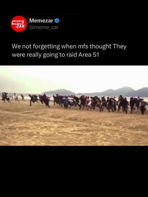 👽🏃 In 2019, a Facebook event titled “Storm Area 51, They Can’t Stop All of Us” went viral, jokingly calling for people to raid the secretive U.S. military base in Nevada to “see them aliens.” Over 2 million people RSVP’d, sparking widespread media attention and a mix of memes, excitement, and concern from authorities. When the planned date arrived on September 20, only a few thousand people showed up near the base, with most treating it as a festival rather than a real raid. Security was tight, a few minor arrests were made, and no one actually breached the base. The event became a humorous internet milestone rather than a historic break-in. Like this content? Follow us for more @memezar ❤️  #memezar 