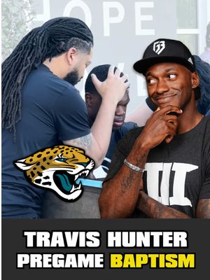 Travis Hunter (@The Travis Hunter Show) getting baptized before a game?! 😮 The Outta Pocket Fam has absolutely NO problem with it! 😌 Watch what we had to say about Skip’s reaction… #OuttaPocketWithRG3 #RG3 #TravisHunter #JacksonvilleJaguars #NFL