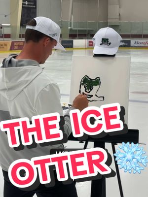 Otter paints an otter 🦦 Jake Oettinger’s limited-edition Ice Otter hat is available now while supplies last #getyourwaggleon #jakeoettinger 
