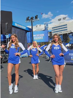 BIG NOON KICKOFF!! tomorrow!! 💙🏈 #gocougs @FOX Big Noon Kickoff @byucougarettes #holywar #byucougars #byuvsutah #provo #byufootball #bignoonkickoff #tiktoktrend #trendingsound #easydance #CollegeFootball #gameday #collegedanceteam #byucougarette 