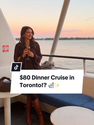#creatorsearchinsights $80 got us a 3-course dinner and a cruise?! 😭✨🛳️ @City Cruises   #Toronto #DinnerCruise #BestieDate #GirlsNight 
