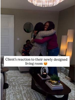 Our Client’s Reaction to their Newly Designed Living Room Do you agree with her that this space is 💯? This transformation marked a new beginning for our client, so you can imagine how special it felt to see her joy and know we brought her vision to life. Those hugs will stay with us forever, a beautiful reminder of why we love what we do. 👉🏽 Like, Share & Save for home inspo #clientsreaction #creatorinsight2025 #interiordesign 