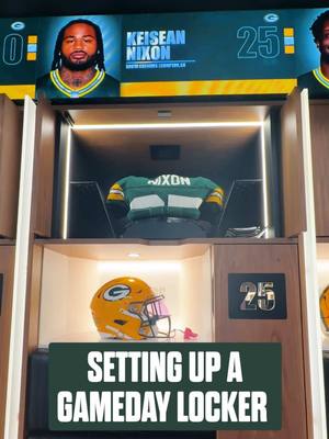 Ever wonder how a locker gets prepped for gameday? #nfl #bts #packers #locker #equipment 