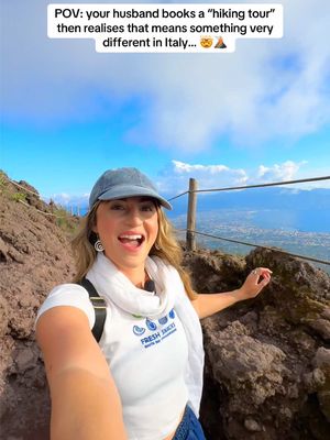 Hike tour to a… VOLCANO CRATER 🤯 🌋  Mt Vesuvius is a volcano in Italy, famous for its 79 AD eruption which destroyed and buried the ancient city of Pompeii 🌋  Hiking to its crater is an amazing add on to a visit to Pompeii & it’s relatively accessible to most!  Tours/buses are able to drive up the majority of the volcano - with the last 1km on foot 🥾  Tickets to Mt Vesuvius is a must as it’s a national park and sell out quickly - book in advance! 🎟️  SEND this to someone who’d love to a hike a volcano 🌋  #travelitaly #italy #italytravel #mountvesuvius #mtvesuvius 