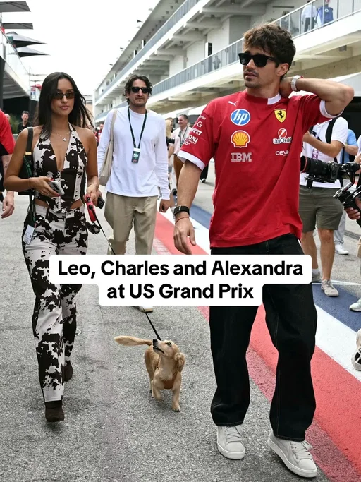 Leo, Charles Leclerc and Alexandra Saint Mleux on the Austin paddock #f1 #formula1 #ferrari #charlesleclerc 