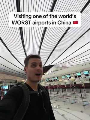 One of the world’s WORST airports in Beijing, China 😳🇨🇳 #china #travelchina #solotravel 