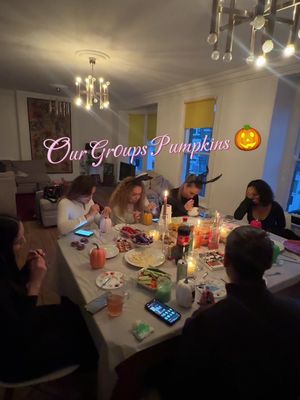 Pumpkin Painting with the girls 🎃💞 #pumpkinideas #pumpkinpainting #halloweennight #girlsnight #spookyseason 