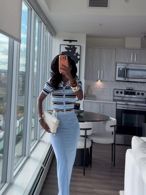 A monochrome moment 🩵 Outfit will be linked on my LTK 🫶🏾 Fragrance @Kayali 💚 YUM Pistachio @Mona Monica Kattan🧸 truly created a masterpiece with this scent. Obsessed 🫶🏾 Cardigan @H&M  Skirt: Nakedwardrobe  Bag: JWpei  #falloutfits #ootdfashion #classystyle #elegantstyle #fashiontiktok  soft blue outfit, monochrome outfit inspo, elegant outfit, classy outfit idea, fall outfit inspiration, outfit of the day, elevated outfit, timeless fashion, outfit ideas 2025, chic fall outfit, blue outfit aesthetic, fashion styling inspo, quiet luxury outfit, monochrome fall look, fall fashion 2025.