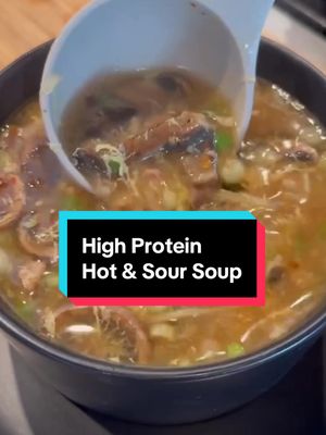 High Protein Hot and Sour Soup! Added chicken to make it a full meal 🤤🤤 #highprotein #soup #keto 