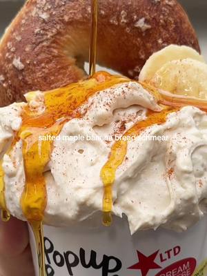 SALTED MAPLE BANANA BREAD SCHMEAR BY BETTER HOMES & GARDENS!!!! #bananabread #gripripanddip #bagelbopscontest #nycfood #foodtiktok 