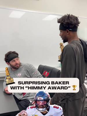 Baker is HIM (and so is Tez) 🏆 #bakermayfield #him #award #mnf #buccaneers 