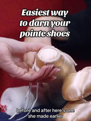 EASIEST WAY TO DARN YOUR POINTE SHOES #ballet #ballettips 