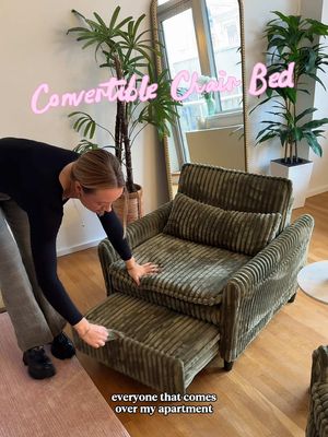 not sponsored i just really love these chairs🤭 linked in my amaz0n st0refr0nt if ya wanna twin! #chairbed #convertiblechair #pulloutchairs #nyc #nycapartment 