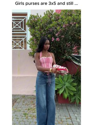 And yet I still couldn’t find my gloss 💄 🔎 Sunset Walks Gingham Corset Top⁠ 🔎 Chelsea Drop Waist Baggy Jeans #NovaBabe #FashionNova #OOTD #Relatable #FallStyle
