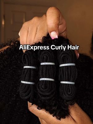 Aliexpress for the win 🏆  Let me know if you have any questions about this hair that I haven’t answered. The bundles are 🔗 in my bio #aliexpresshair #curlybundles #curlysewin #4cextensions #creatorsearchinsights 