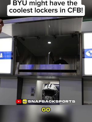 The lockers at BYU are futuristic! 😳 @BYU Football video dropping later this week - Link in Bio #cfb #byu #utah #holywar #fyp 