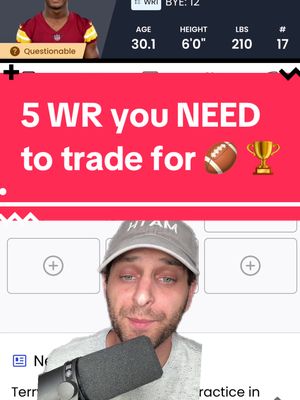 The last WR here is WAY too easy to get rn #walterpicks #fantasyfootballtradeadvice #fantasyfootball #fantasyfootballadvice #fantasyfootballtips