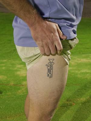 Is Todd Dobson the Grass League's biggest groupie?  #golf #fyp #grassleague #par3 #goodgood #nightgolf #tattoo