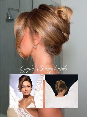 @Victoria’s Secret @gigihadid inspired French twist 🪽 Products: @Color Wow Hair Texas hold em hairspray + @langehair glamwave 