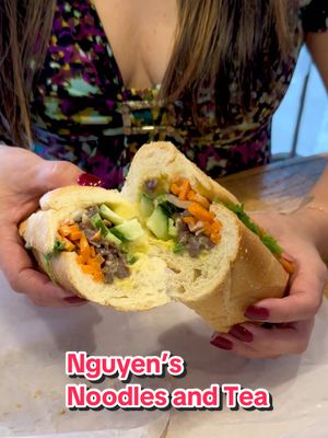 🧋🍜🥖Nguyen’s Noodles and Tea is a great, casual spot to grab some Asian dishes like Chicken Pad Thai or a knife cut stir fry. We tried the chicken pad Thai this time. We also grabbed the Kalbi Banh mi which I loved. Next time, I would definitely like to try out some of their other menu items like the Bingsu dessert or summer rolls. 🧋They’ve got bubble tea and other drinks too! We got the Viet Coffee with sea salt foam and the flavor was on point. The sugar cane drink is so fresh. They’re pressing real sugar cane and juicing it for this tasty treat.  ✨If you’re in the Whitehall area, stop by and check them out! @nguyensnoodles  📲 @nguyensnoodles  📍3615 Whitehall Park, Charlotte NC 📞 (704)919-0711 🕓Monday-Saturday 11am-9pm 🕑Sunday 10am-8pm #vietnameserestaurant #banhmi #asianrestaurant #charlotte #charlottenc      