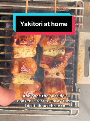 Yakitori, but make it next level. Here’s my hack: I put Soy Sauce tare in a spray bottle. When that soy hits the charcoal, the aroma and umami go wild, it’s the smell that makes everyone turn their heads. Try it next time, it’s a total game changer. Recipe Ingredients Chicken thigh 1 piece Green onion or Japanese leek Tare (Sauce) Kikkoman Soy Sauce 75 ml Kikkoman Mirin 75 ml Sugar 25 g Water 25 ml Ratio 3 : 3 : 1 : 1 (Soy : Mirin : Sugar : Water)  #yakitori #cooking #fyp