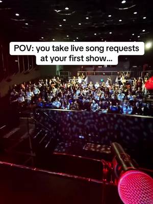 Taking live song requests in front of 200 people at my first show! 