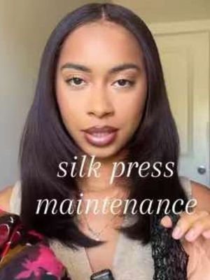 how i maintain my silk press 💭   another thing i didnt mention is that i get my presses done at the salon by professionals who know the right technique and heat temp for my hair  #silkpressnaturalhair 