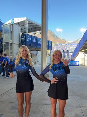 missing this already 💙🖤 @byucougarettes #gocougs #holywar #byucougars #byuvsutah #provo #bignoonkickoff #byufootball #trendingsound #gameday #byucougarette #collegedanceteam #utah @FOX Big Noon Kickoff 