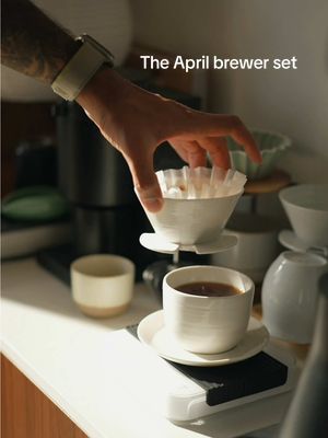 Brewing this mornings coffee in a collectors item ☕️  The April for Serax pour over brewer set  #pourovercoffee #coffeetok #coffeevibes #coffeecorner #homebrew 