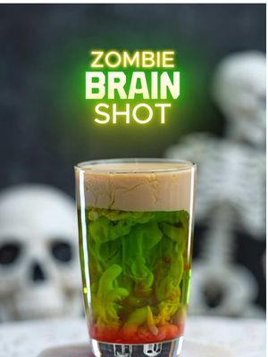 ✨ Comment “BOOK” and get 50% OFF my first exclusive 246 Cocktail Recipe Book! 📚🍸 Grab your copy before the promotion ends! ⏳🔥 Zombie Brain Shot, another spooky Halloween shot that looks creepy but tastes amazing! It’s fun and easy to make! Ingredients: • 1 oz Peach Schnapps 🍑 • ½ oz Melon Liqueur • 1 oz Baileys Irish Cream 🥃 • A few drops of Grenadine 🩸 #HalloweenCocktails #auvodka #SpookySips #FallFlavors #HalloweenVibes
