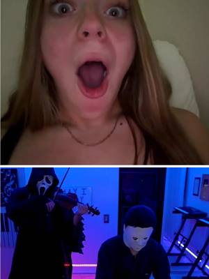 She wasn’t expecting Ghostface to pull out a violin 🤫 @Rob Landes 