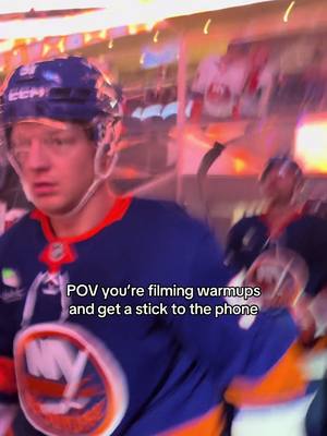 Stick 🤝 Admin’s phone 🤳🏼 Oops! #NHL #admin #warmups #islanders #longisland