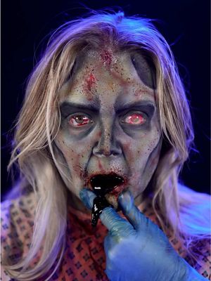 Got a secret 🤫 ad This kinda looks like my self-care routine after all the Halloween looks this year 😮‍💨 Grateful for my @enlightensmiles teeth whitening products for bringing back that glow after all the teeth paint, fake blood, and endless cups of coffee 😂☕️ #sfxmakeup #halloween #trend #fyp 