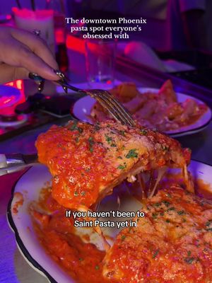 If you’re looking for a spot to hit up this weekend for dinner, check out Saint pasta for all you carb lovers out there 🙏🏻 @@Saint Pasta📍 100 W Portland St, Phoenix, AZ 85003 ##downtownphoenix##pasta##italianfood##newjersey