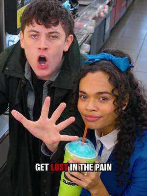Sweet, cold, and slightly unhinged... just how we like it. 😏❄️ Stitch this with your Freeze Your Brain moment! @7-ELEVEn @heathers_musical #Heathers #HeatherstheMusical #Slurpee #7Eleven #FYP 
