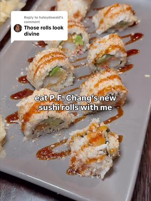 Replying to @haleydewald and they taste divine too 😉  #pfchangs #sushimukbang #sushi 